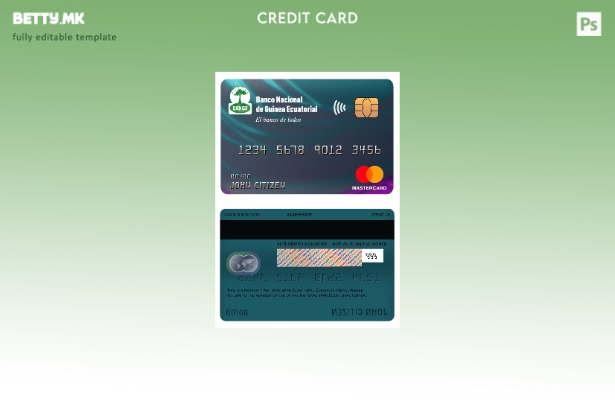 Модерен стил Шаблон за мастер картички на националната банка на Екваторијална Гв